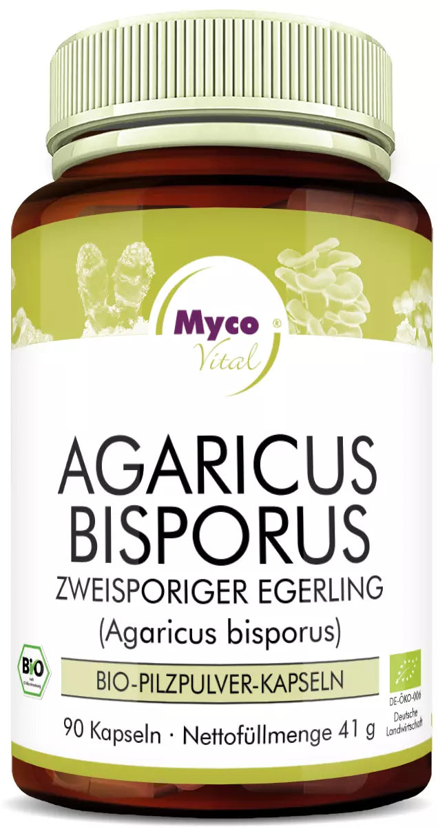 MycoVital BIO Agaricus Bisporus Pilzpulver - 41g (90 Kapseln)