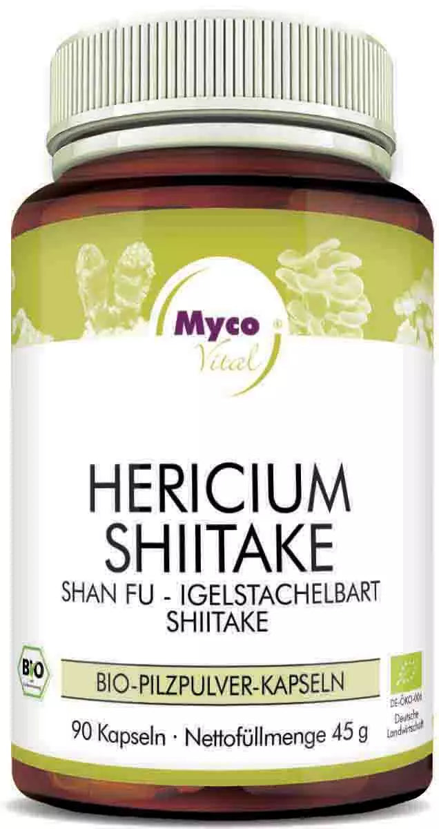 MycoVital Hericium-Shiitake BIO-Pilzpulver-Kapseln