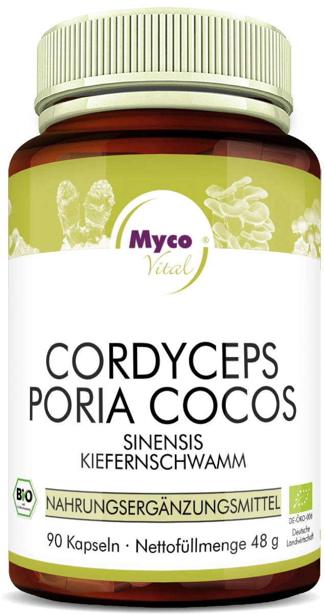 MycoVital Cordyceps-Poria Cocos BIO-Pilzpulver-Kapseln