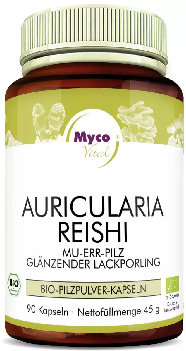MycoVital Auricularia-Reishi Bio-Pilzpulver-Kapseln