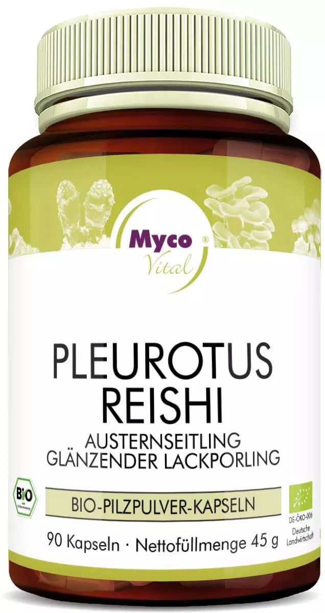 MycoVital Pleurotus-Reishi BIO-Pilzpulver-Kapseln