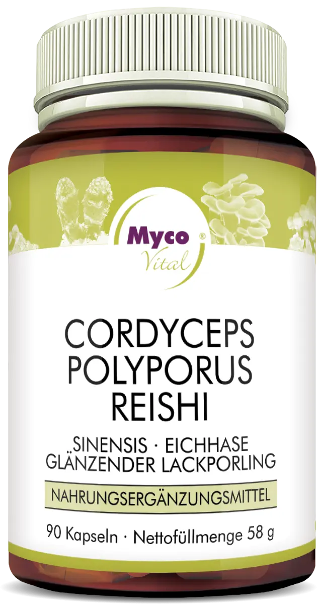MycoVital Cordyceps-Polyporus-Reishi Pilzpulver-Kapseln