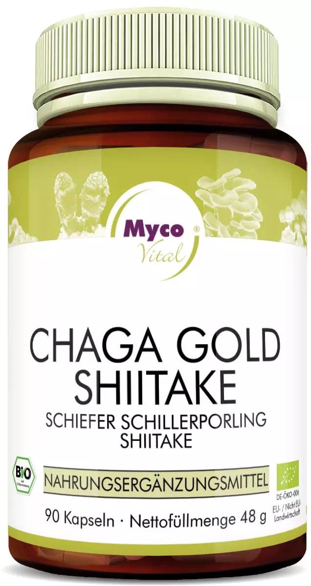 MycoVital Chaga Gold-Shiitake BIO-Pilzpulver-Kapseln