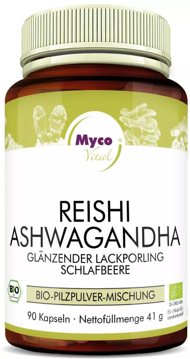 MycoVital Reishi-Ashwagandha BIO-Pulver-Kapseln